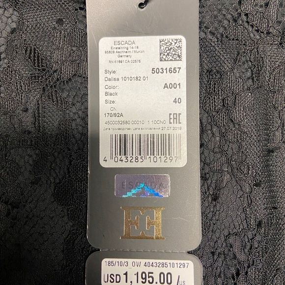 Escada Dalisa Black Lace Evening Dress NWT - Picture 7 of 10